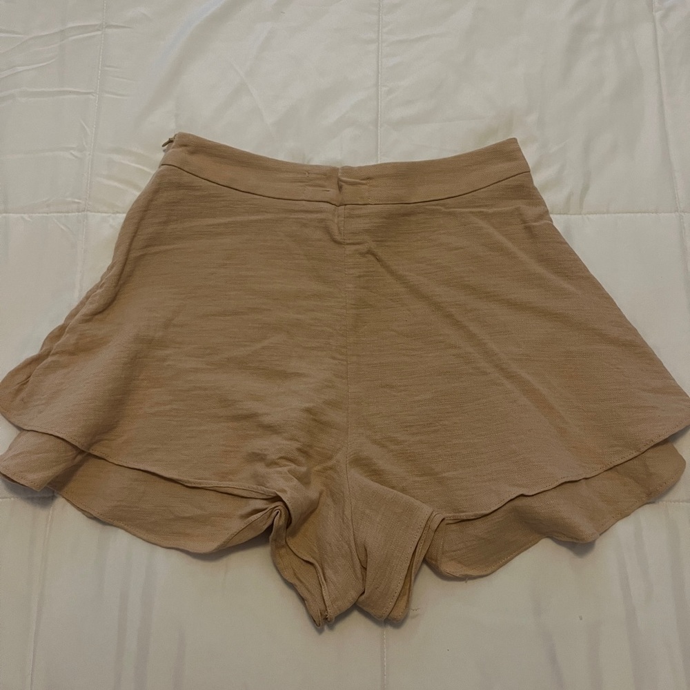 Beige High Rise Shorts - Picture 2 of 3